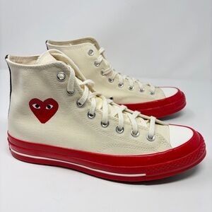 Converse Play Comme des Garçons Chuck 70 Hi Red Sole Men 8.5 / W 10.5 Unisex New